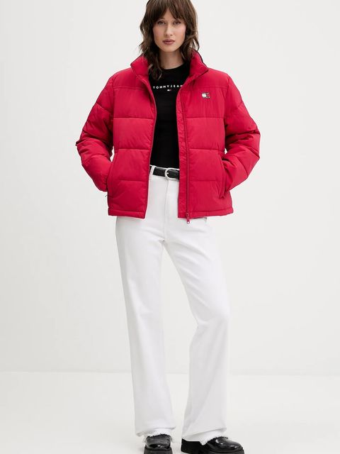 Tommy Jeans kurtka kolor bordowy zimowa DW0DW21621