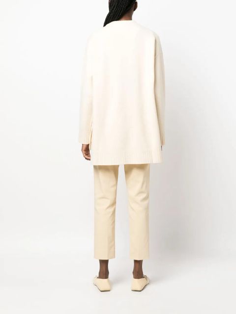 Jil Sander long-sleeve crew-neck wool jumper - White
