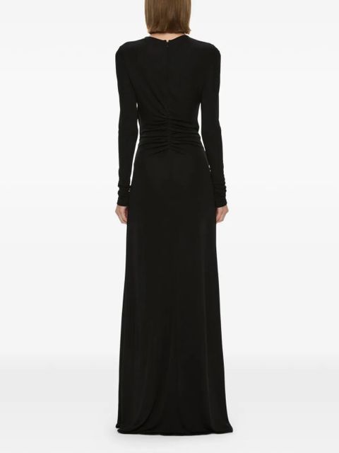 Christopher Esber Bezel Quartz ruched long-sleeve dress - Black
