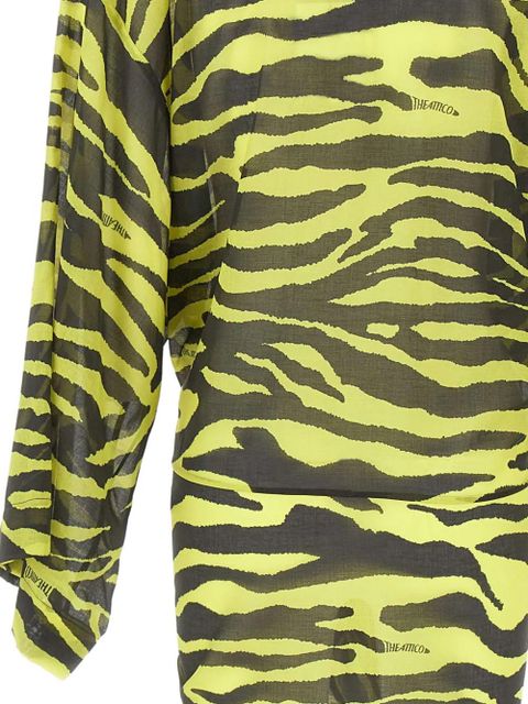 The Attico zebra-print wrap-style dress - Yellow