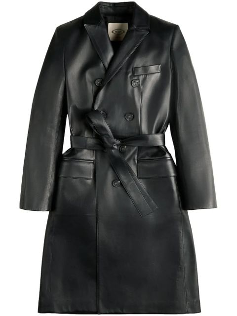 Tod's leather trench coat - Black - zdjęcie produktu nr 1