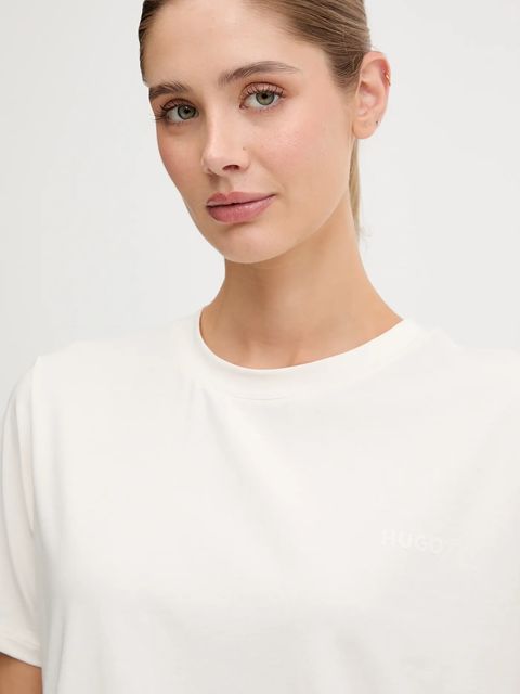 HUGO t-shirt lounge damski kolor beżowy 50555634