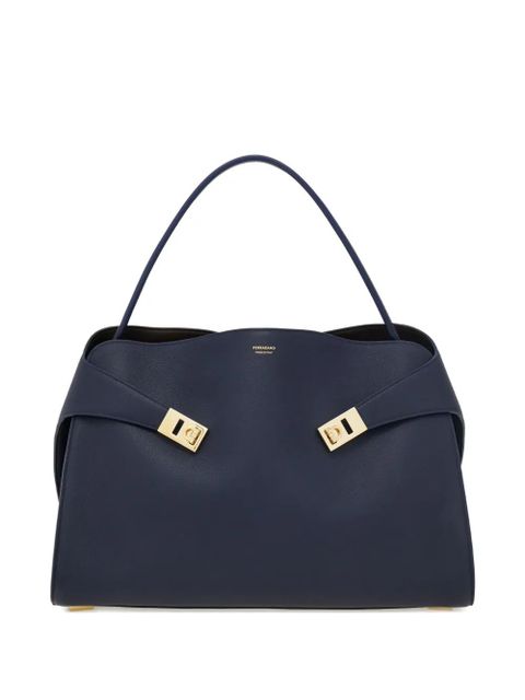 Ferragamo large Hug leather shoulder bag - Blue - zdjęcie produktu nr 1