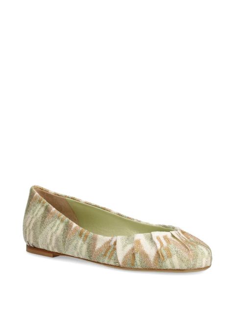 Missoni pleated-front ballerinas - Green - zdjęcie produktu nr 2