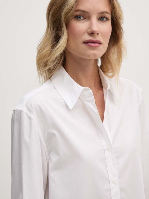 Calvin Klein koszula bawełniana damska kolor biały regular z kołnierzykiem klasycznym K20K207670