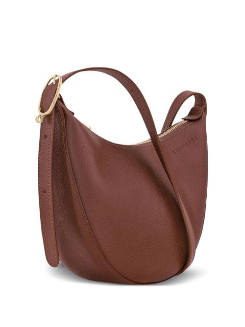Longchamp small Le Foulonné grained-leather crossbody bag - Brown - zdjęcie produktu nr 1