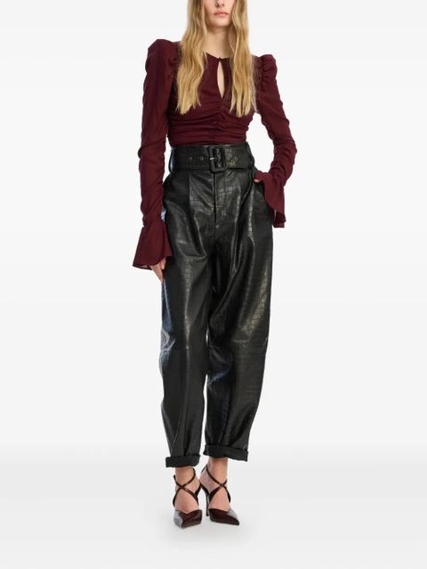 ROTATE BIRGER CHRISTENSEN ruched blouse - Red - zdjęcie produktu nr 2