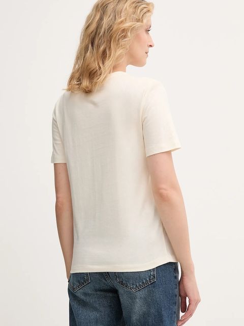 Twinset t-shirt bawełniany damski kolor beżowy 252TP2051