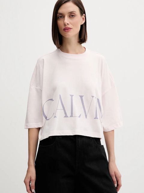 Calvin Klein Jeans t-shirt bawełniany damski kolor różowy LV047D206G - zdjęcie produktu nr 1