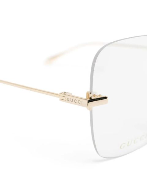 Gucci Eyewear oversized rimless-design glasses - Gold