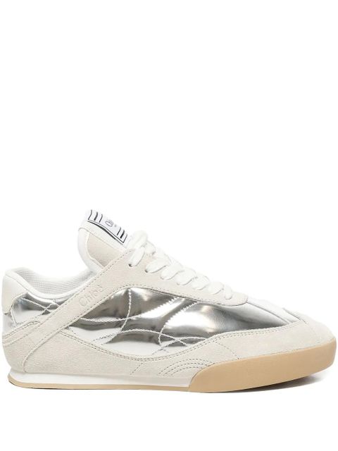Chloé Kick metallic-panelled sneakers - Neutrals - zdjęcie produktu nr 1