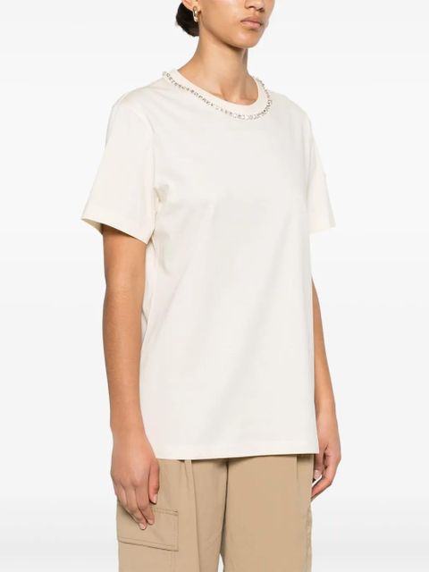 Moncler crystal-embellished T-shirt - Neutrals