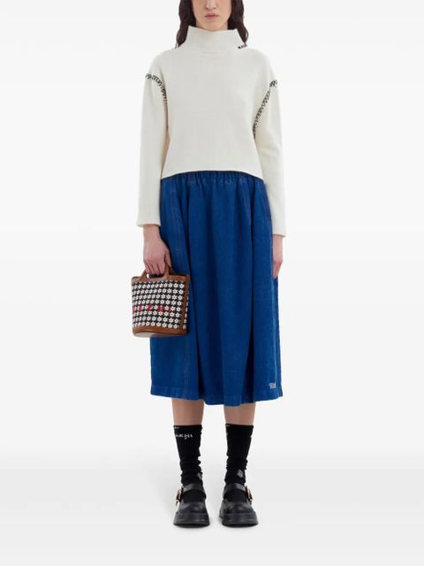 Marni Tropicalia logo-embroidered tote bag - Black