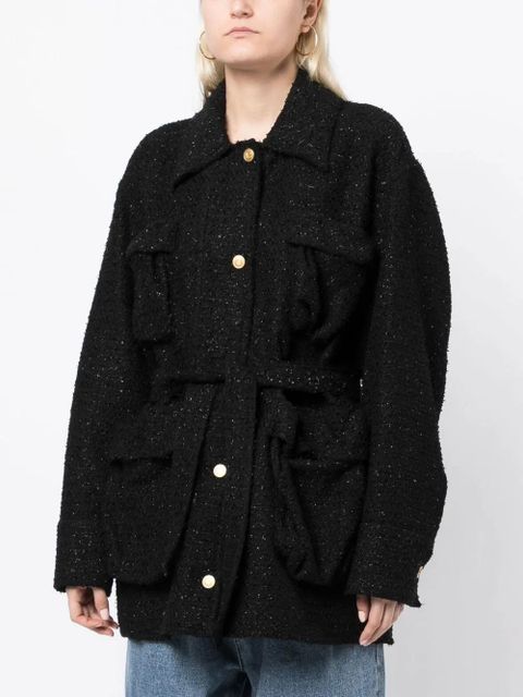 Blumarine bouclé button-up jacket - Black