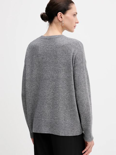 Sisley sweter z dodatkiem wełny damski kolor szary lekki 18AYM103K