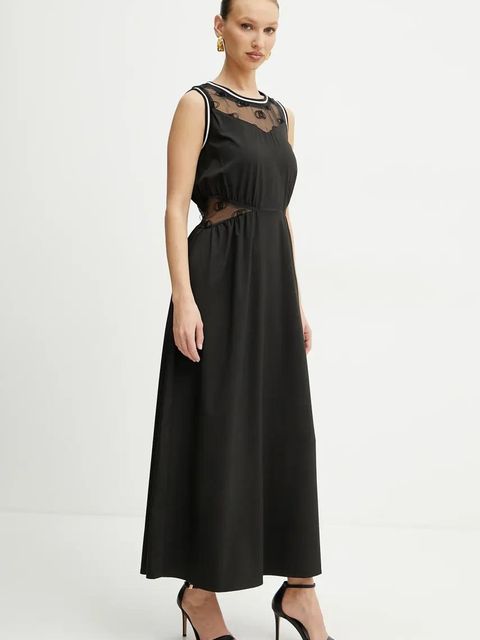 Liu Jo sukienka kolor czarny maxi rozkloszowana TA5202 TS922 - zdjęcie produktu nr 2