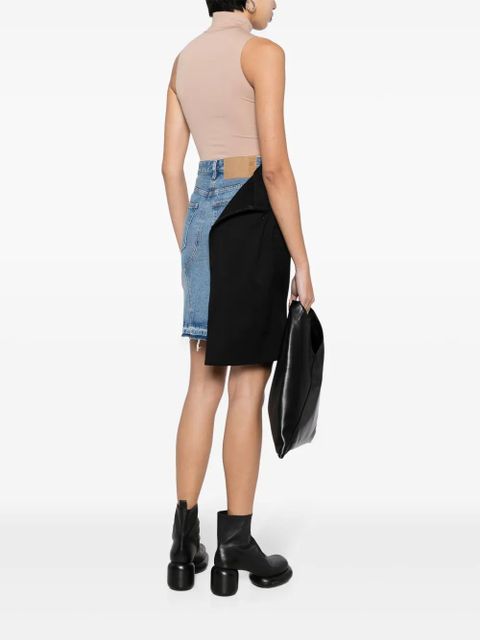 MM6 Maison Margiela asymmetric panelled denim skirt - Blue