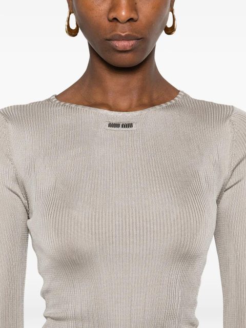 Miu Miu ribbed top - Grey