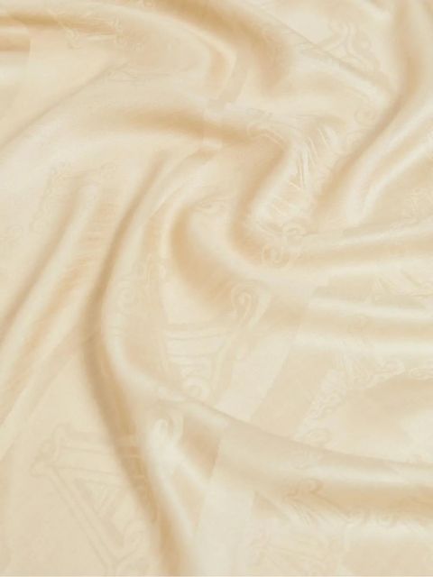Max Mara logo-detail patterned scarf - Neutrals