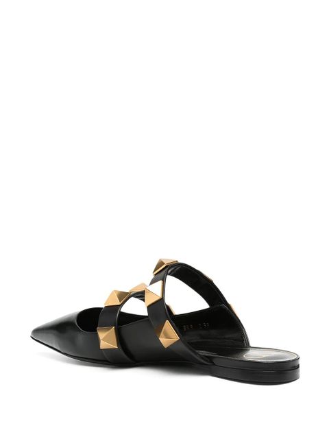 Valentino Garavani Roman Stud flat mules - Black