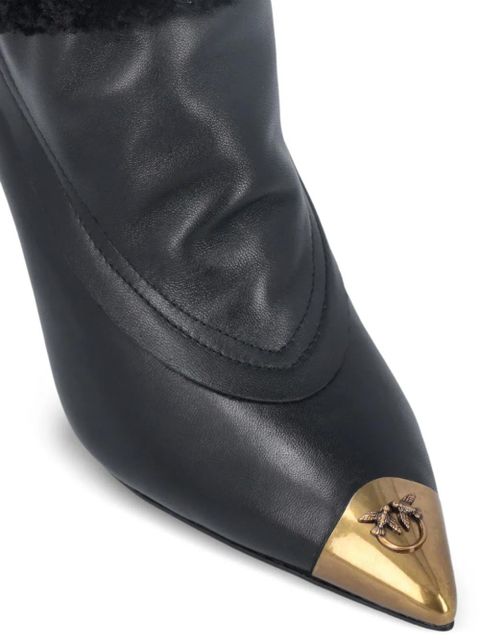 PINKO 90mm logo boots - Black