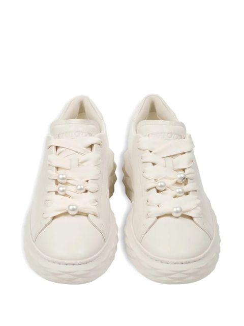 Jimmy Choo Diamond Light Maxi F pearl ribbon sneakers - Neutrals