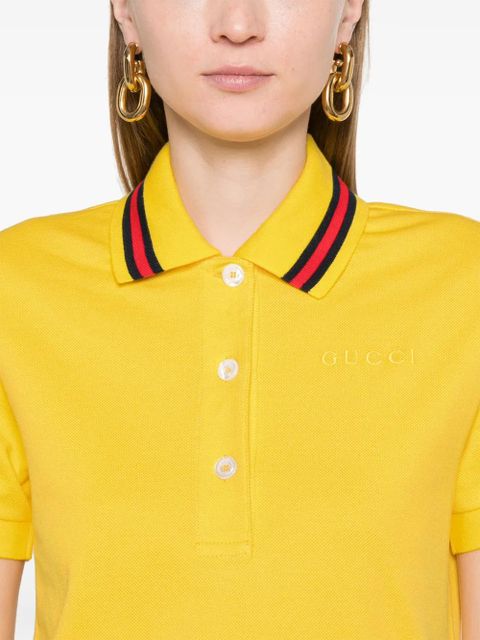 Gucci logo-embroidered polo shirt - Yellow