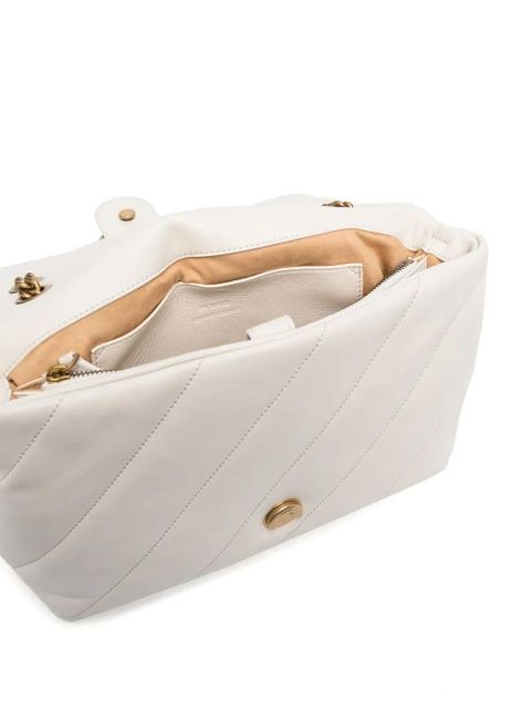 PINKO large Love puffer crossbody bag - White