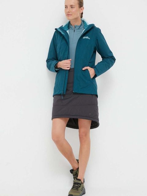 Jack Wolfskin spódnica sportowa Alpengluehen kolor szary mini 1507631