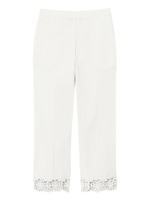 TWINSET cropped lace-trim trousers - White - zdjęcie produktu nr 1