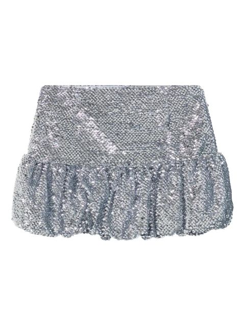 16Arlington sequinned bubble-hem mini skirt - Silver - zdjęcie produktu nr 1