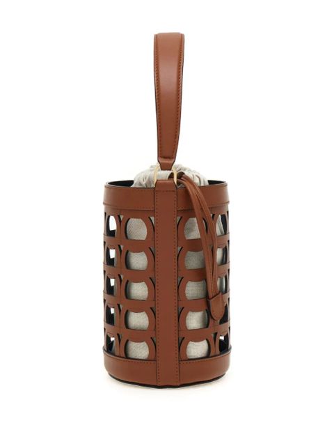 Ferragamo cut-out leather bucket bag - Brown