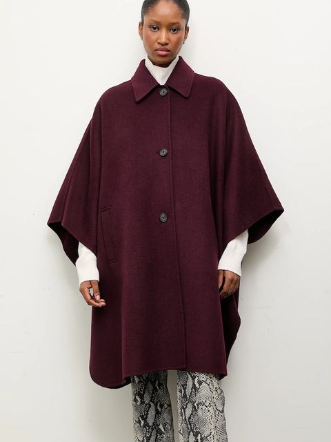 Answear.LAB płaszcz wełniany kolor bordowy