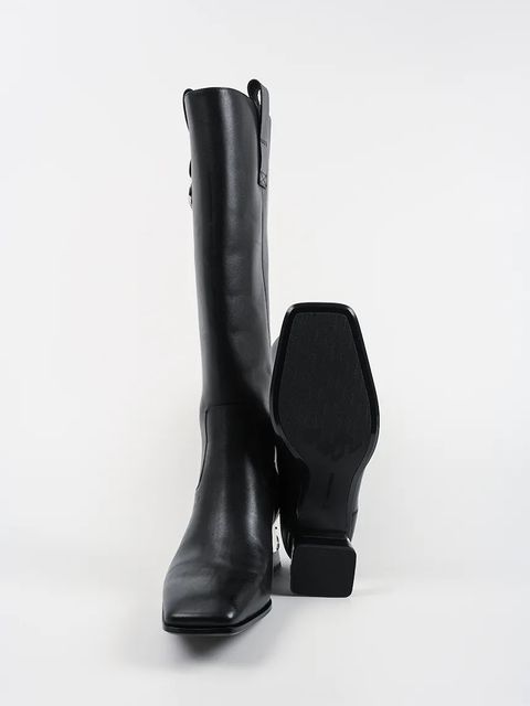 Karl Lagerfeld kozaki skórzane KAYLA damskie kolor czarny na słupku KL35470