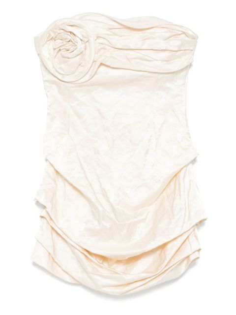 Magda Butrym floral-appliqué mini dress - Neutrals