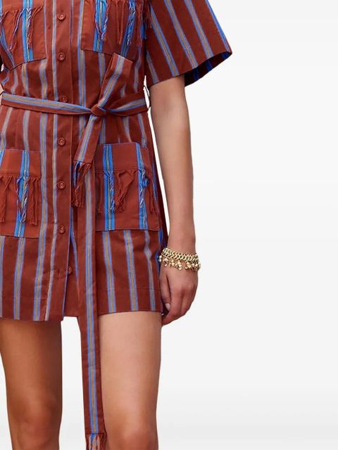 ALEMAIS Noura striped-fringe mini dress - Brown - zdjęcie produktu nr 2