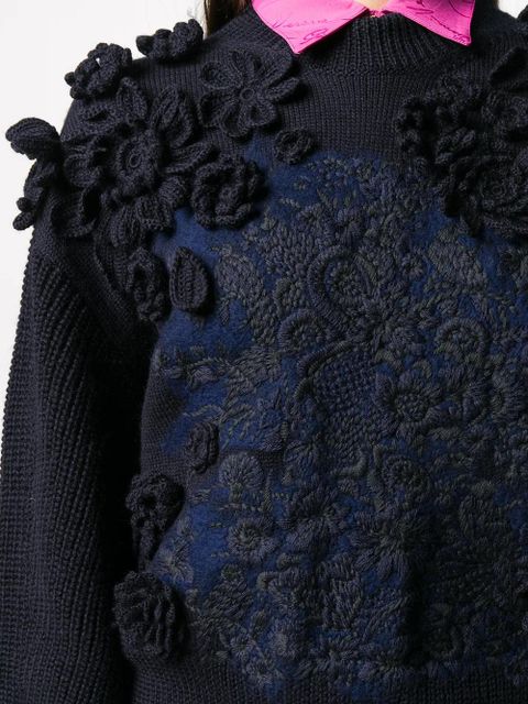 Valentino Garavani embroidered wool jumper - Blue
