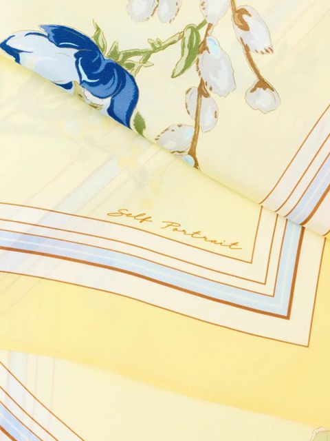 Self-Portrait floral-print ruffled midi dress - Yellow