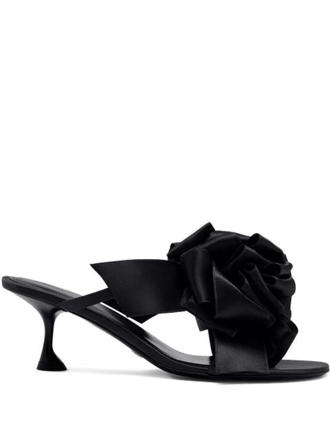 Proenza Schouler 60mm rose-embellishment heeled sandals - Black - zdjęcie produktu nr 1