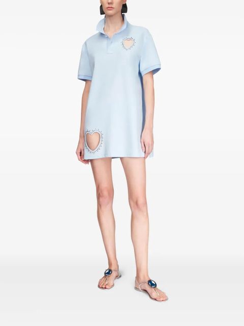 AREA crystal-embellished cut-out minidress - Blue