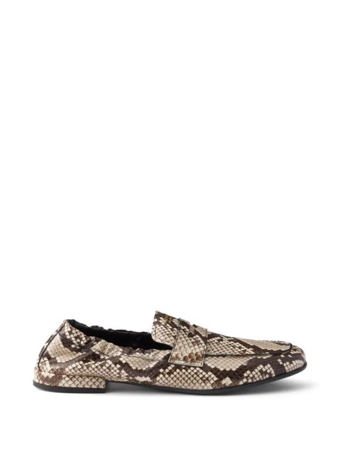 Prada Shuffle printed Ayers leather loafers - Brown - zdjęcie produktu nr 1