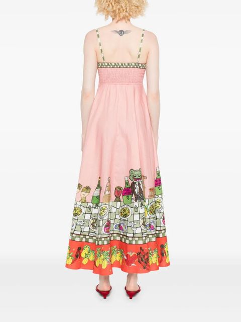 ALEMAIS floral-print A-line dress - Pink