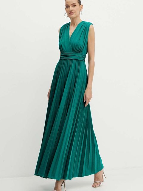 Morgan sukienka REINE kolor turkusowy maxi rozkloszowana