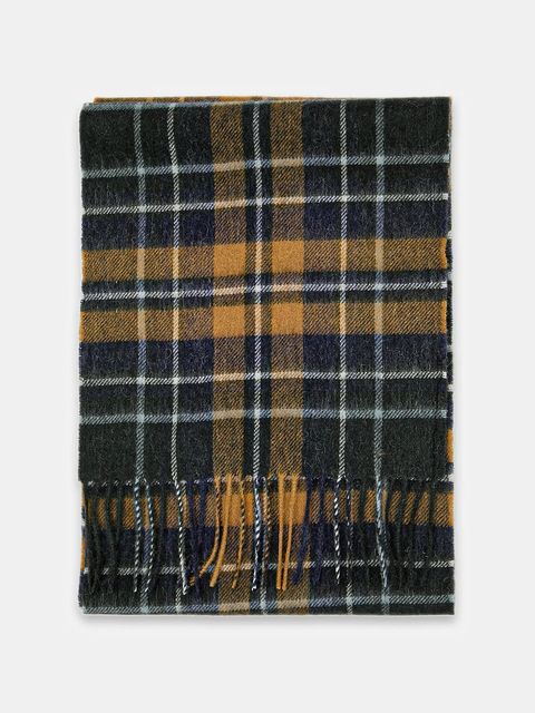 Barbour szalik wełniany kolor zielony wzorzysty USC0137 - zdjęcie produktu nr 2