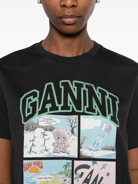 GANNI short-sleeve crew-neck T-shirt - Black