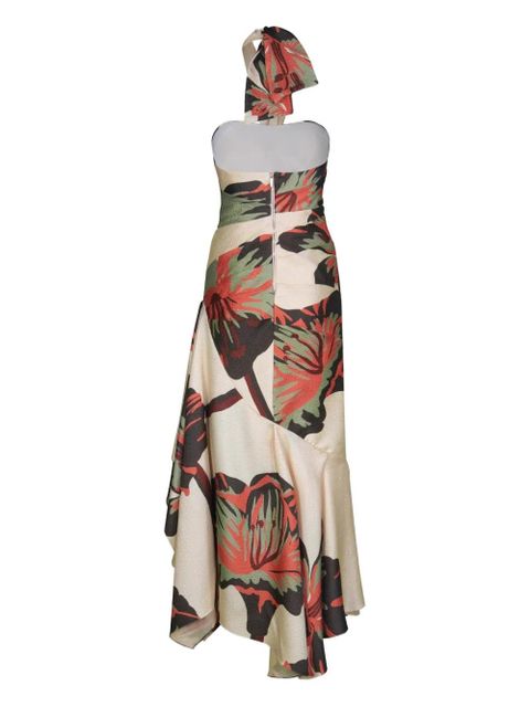 Johanna Ortiz Sol De Jade engraved-jacquard halterneck maxi dress - Neutrals - zdjęcie produktu nr 2