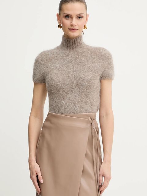 Marciano by Guess sweter z dodatkiem alpaki AGNES damski kolor brązowy z półgolfem 5BGR10 5794Z - zdjęcie produktu nr 1