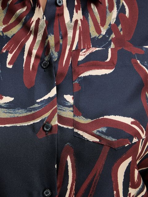 Weekend Max Mara koszula jedwabna RIVE damska kolor granatowy regular z kołnierzykiem klasycznym 2525116062600