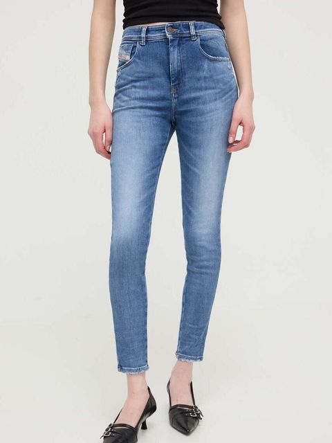 Diesel jeansy 1985 SLANDY-HIGH damskie kolor niebieski A03597.09H92