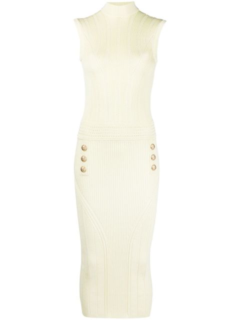 Balmain knitted midi dress - Yellow